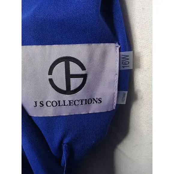 JS Collections Soutache lace embroidery blue cocktail dress 16W - Picture 7 of 9